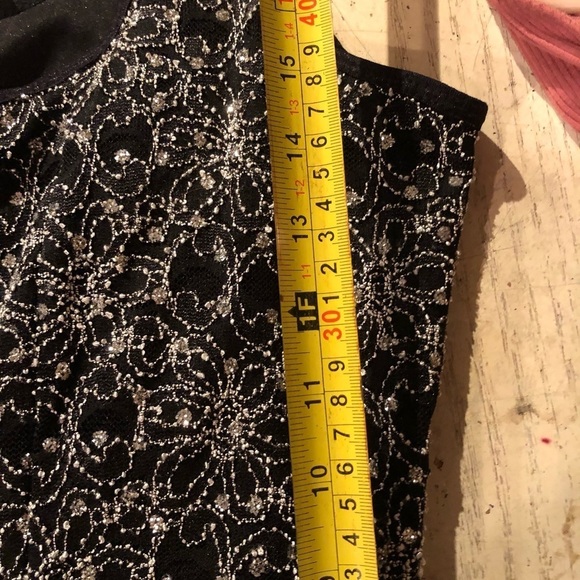 Studio 1940 X-Large black & Silver stretch lace camisole with bling detail - Picture 5 of 12